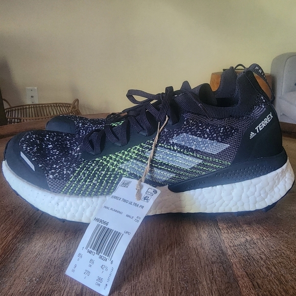 Adidas Terrex Two Ultra Primeblue Trail Running Shoes | Mens 9 | H69068 | Black main image 8